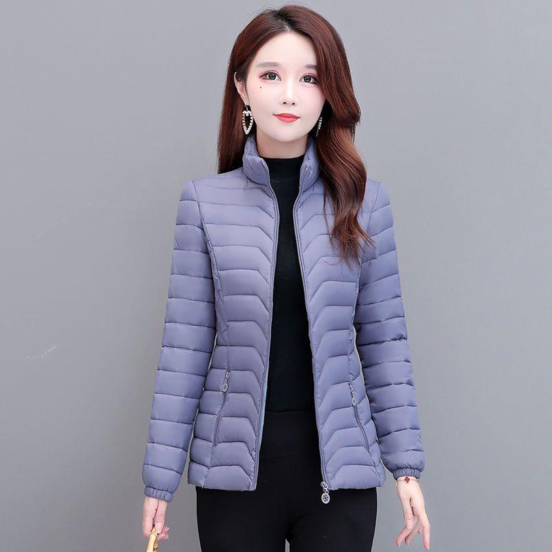 

Новое короткое хлопковое пальто, женское легкое и тонкое пуховое хлопковое пальто для среднего и пожилого возраста, теплое пальто с воротником-стойкой, маленькое хлопковое пальто для мамы L