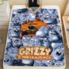 1PC Grizzy and The Lemmings Print Flannel Blanket, High Quality All Seasons, Home Decor, Warmth and Comfort, Perfect for Christmas Gifts