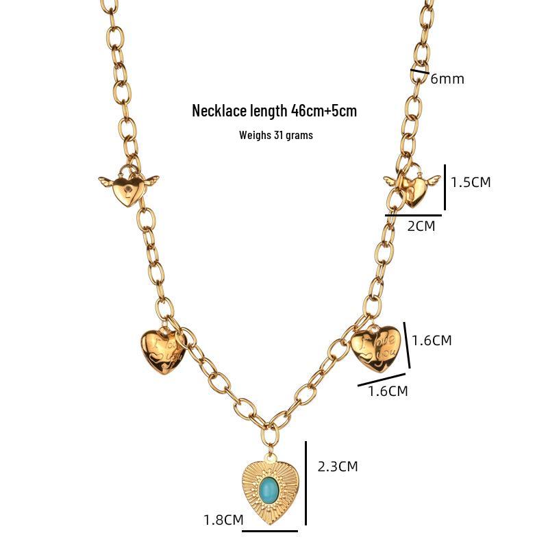 European American Creative Geometric Cross Pendant Necklace - Light Luxury Stainless Steel Clavicle Chain