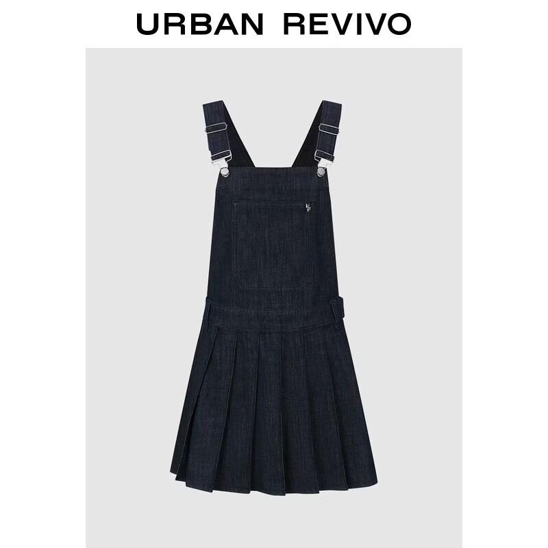 UR Urban Preppy Denim Pleated Overall Dress XXS