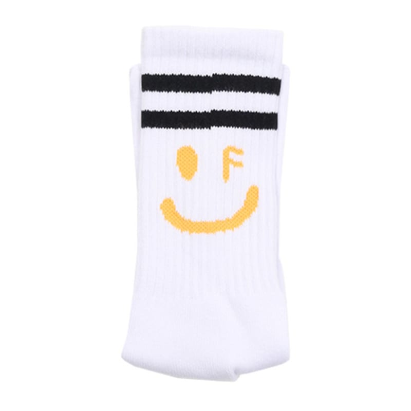GRAVER [BAG&ACC] Drawing Yellow Smile Logo Socks 1 Pack_White