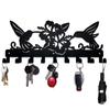 Metal Wall Hanging Storage Rack – Bird and Flowers Design Coat Rack for Keys and Hats, Wall-Mount Hooks, and Coat Organizer