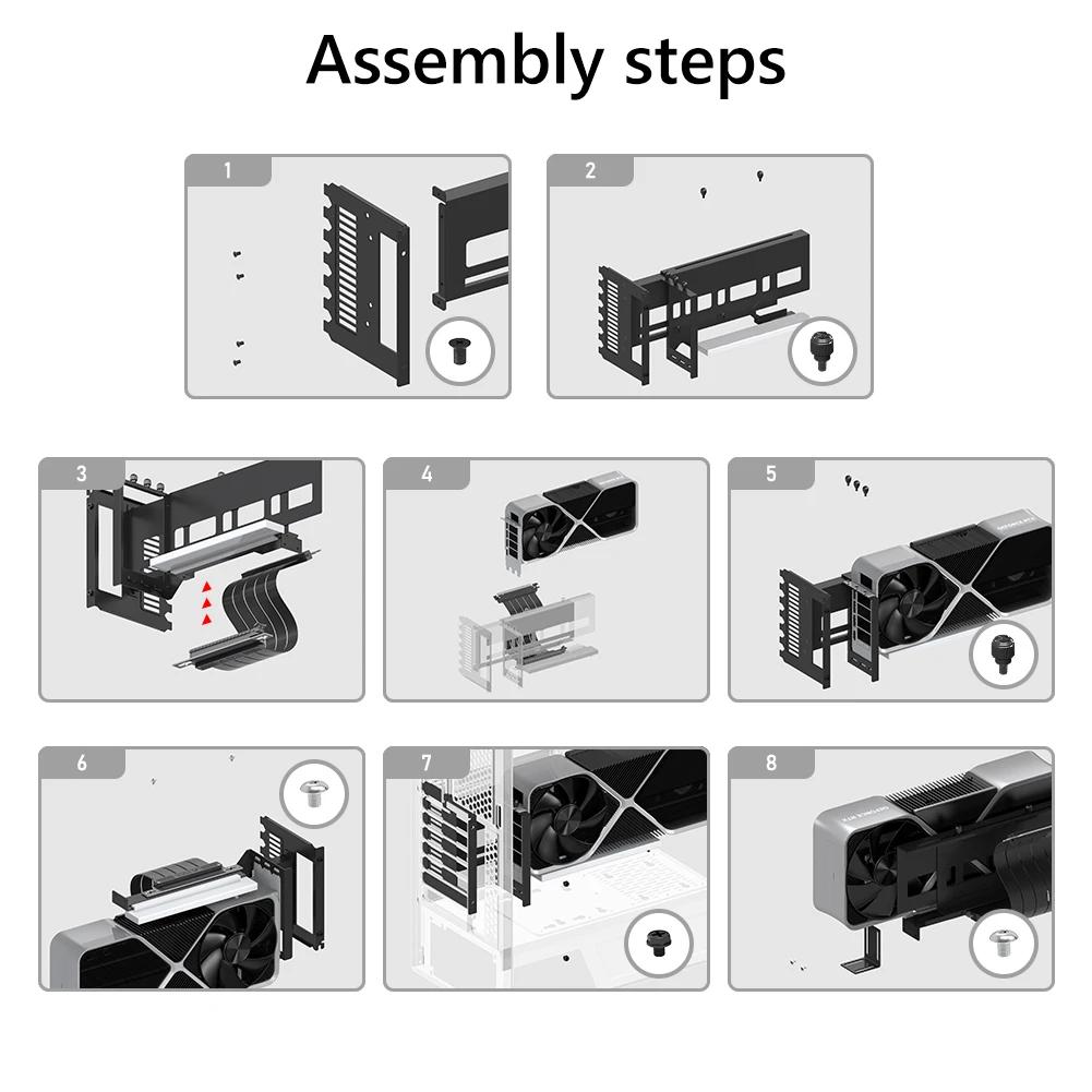 Universal Vertical GPU Holder PCIe 4.0 x16 Kit Riser ATX Case 5V 3PIN ARGB Video Card Holder Graphics Card Steering Bracket