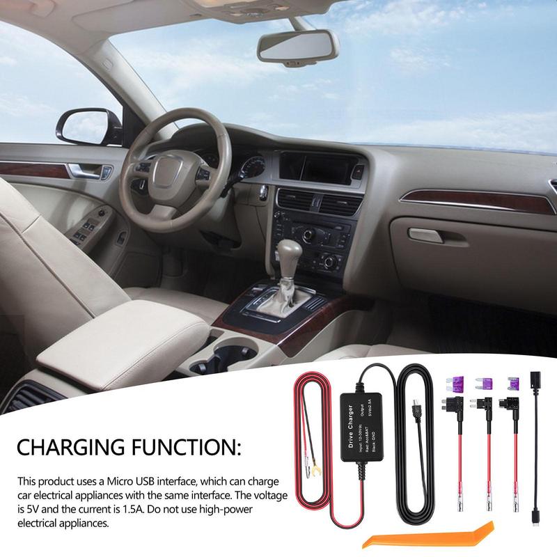 Cablu DashCam 10.5ft 12V-24V la 5V Cablu Cameră Auto Kit Hardwire Linie Monitorizare Parcare 24 Ore Încărcare Pentru DashCam