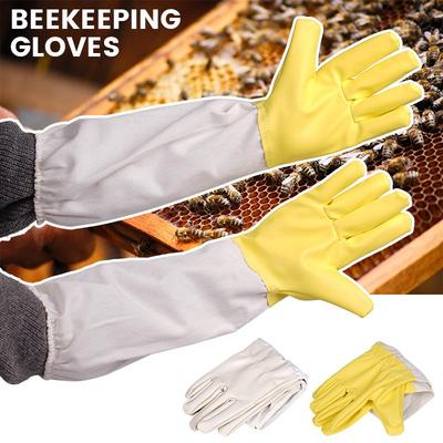 Gants d'apiculture Gants anti-piqûres d'abeilles Manches en toile Gants longs en PU Apiculteurs Outils d'apiculture Professionnel Anti-abeille Apiculture