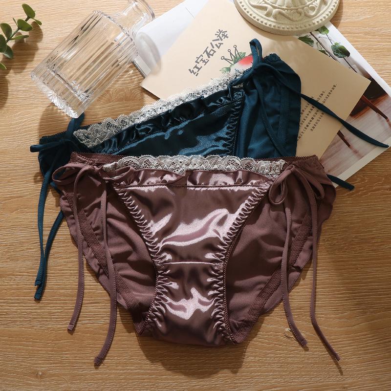 2022 New Plus Size Lace-Up Low-Waist Sexy Panties - Cute Bandage Triangle Style for Women & Teens