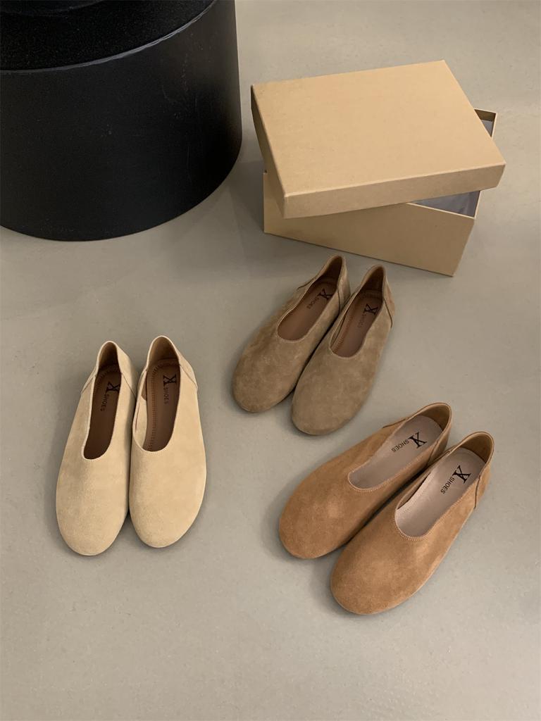 Mode Damen Slipper Retro Runde Zehen Leder Flache Schuhe Sommer Slip-on Freizeitschuhe Damen Zapatos De Mujer Mokassins Fahrslipper