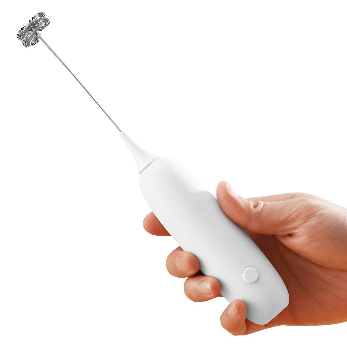 

1PC Handheld Stainless Steel Electric Milk Frother Whisk Creamer (No AA Batteries Required) Beverage Coffee Frother Ideal Gift слоновая кость