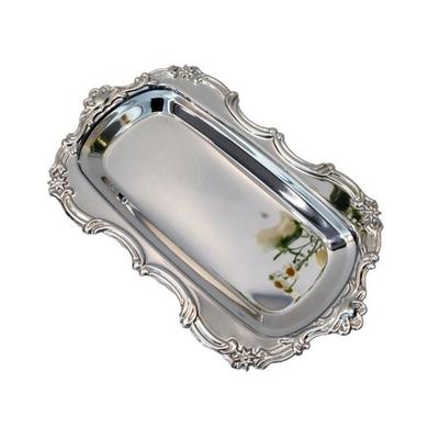 Stainless Steel Cake Tray Embossed Jewelry Storage Plate Vintage Dessert Plate Home Decoration