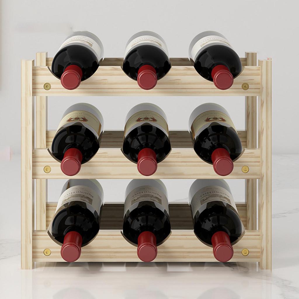 2/3/4 Tiers Wooden Wine Racks Home Bar Party Display Glass Holder Shelf Decoration Red Wine Storage Rack Stand Organizer