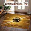 Custom Rug Boston Bruins Pattern Print Name Text Soft Non‑Slip Floor Carpet for Home Indoor Decoration