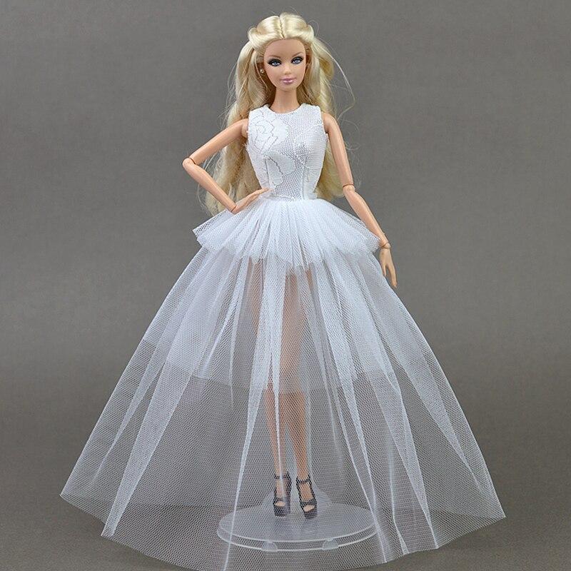 2pcs/lot Doll Dresses for Barbie Dolls 1:6 Sexual Evening Gown Purely Manual Clothes Lace Wedding Dress For 1/6 BJD Doll Gift