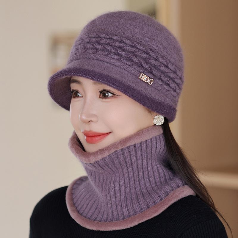 New Fashion In The Elderly Wool Hat Women Winter Warm Cold Piled Thickened Knitted Hat