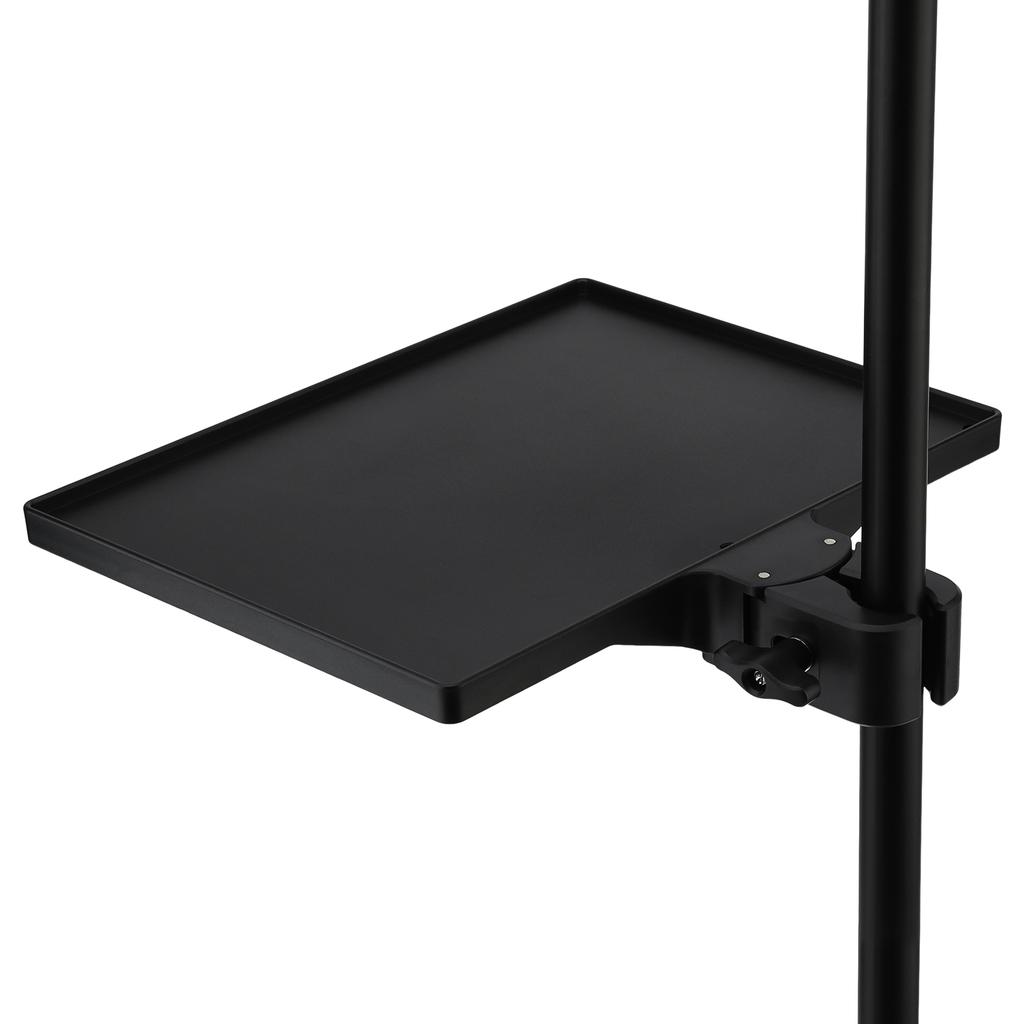 Black Plastic Mic Stand Clamp Tray Holder for Stage Live Streaming Concert Performance Clamp-on Rack Accessory