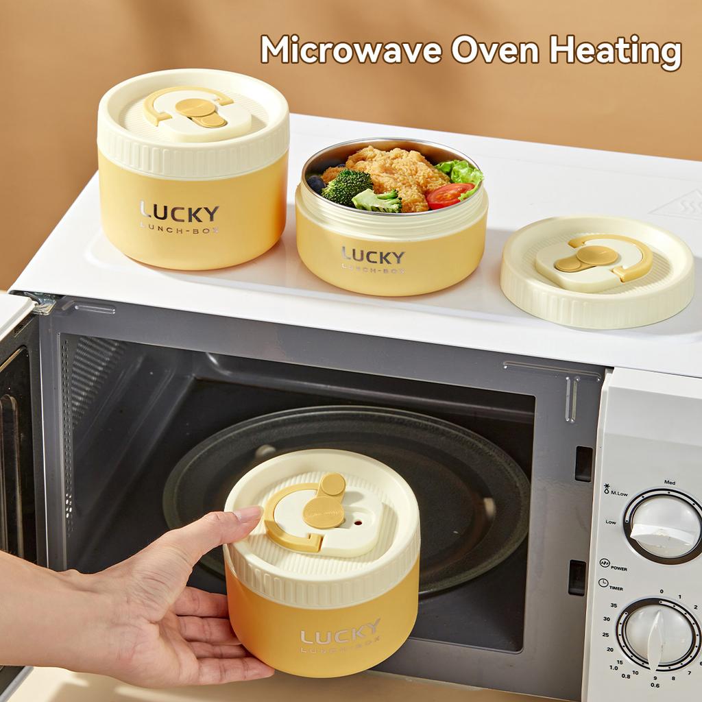 WORTHBUY Microwave Thermal Bento Box 304 Stainless Steel Insulated Lunch Box Picnic Portable Fruit Salad Food Container For Kids