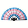 Vibrant Rainbow Folding Fan - Durable, Colorful Handheld Accessory for Pride Parties, Music Festivals & Raves