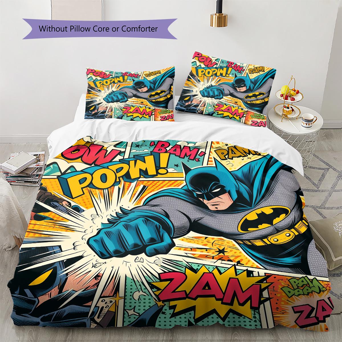 

Batman Comic Bedding Set, 1 Duvet Cover & 2 Pillowcases, For Home, Perfect Gift for Fans 135x200cm