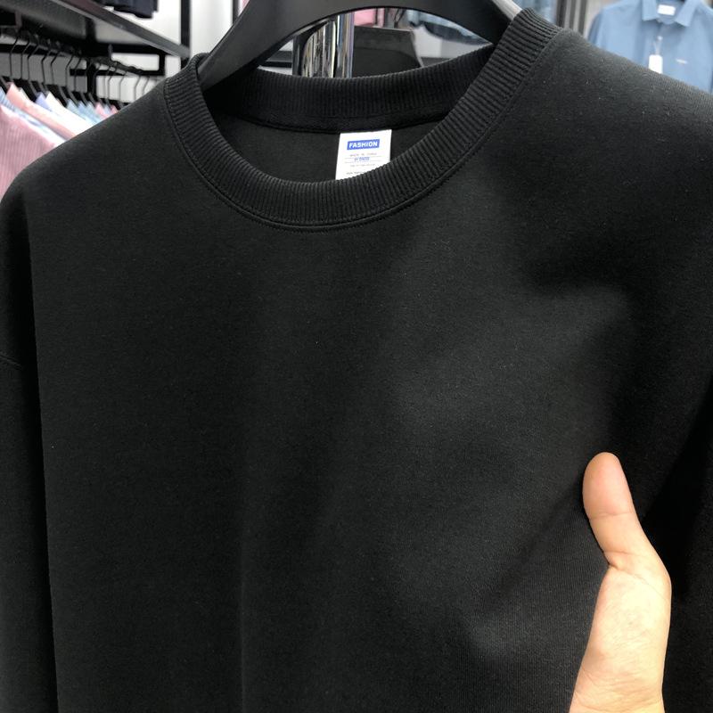 

Мужской модный однотонный свитшот с круглым вырезом - Повседневный пуловер для осени и весны Small