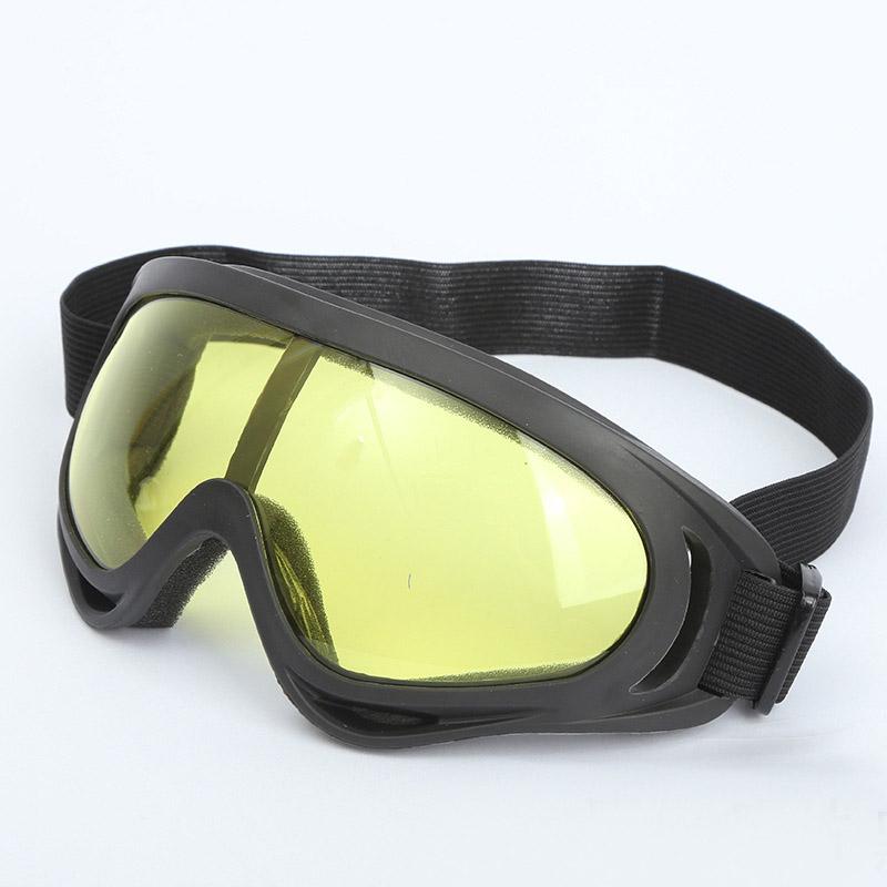 Versatile Windproof Sports Goggles for Skiing, Cycling & Motorcycle Riding, Durable PC Frame & Lens, Black