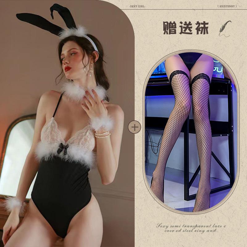 Sexy Lingerie Sexy Low-cut Bunny Uniform Seduction Open Crotch Free One-piece Rabbit Set 835