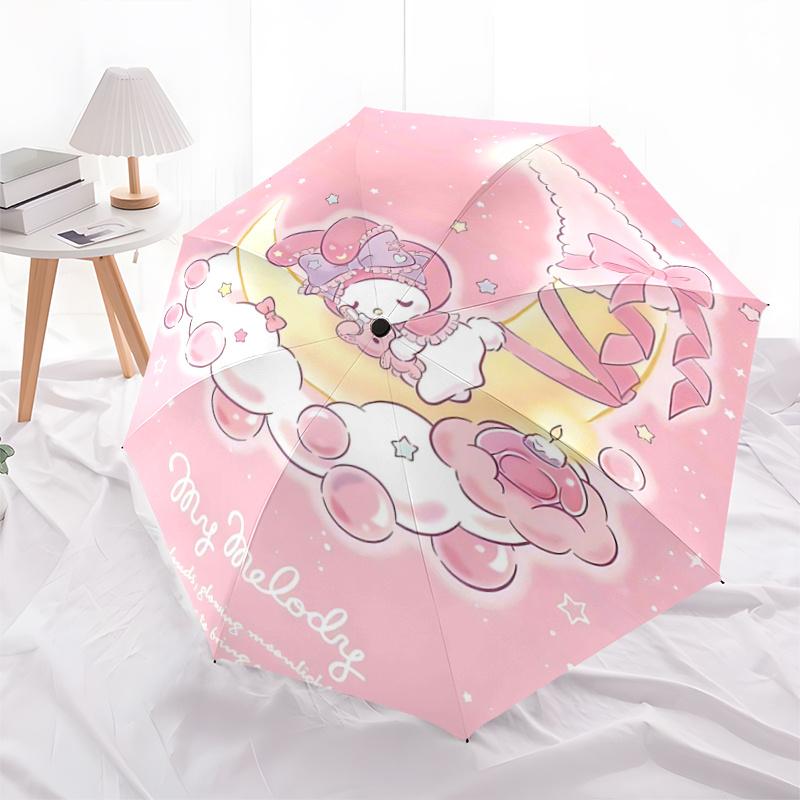 

1pc My Melody Automatic Opening/Closing Umbrella with Foldable Design, Iron Frame, Outdoor Use, Festival Gift for Fans, Travel, Daily Use, Perfect Pre