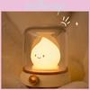 Cute Bedside Flame Shape Night Lamp With Soft Glow Rechargeable Battery For Kids Sleep Aid