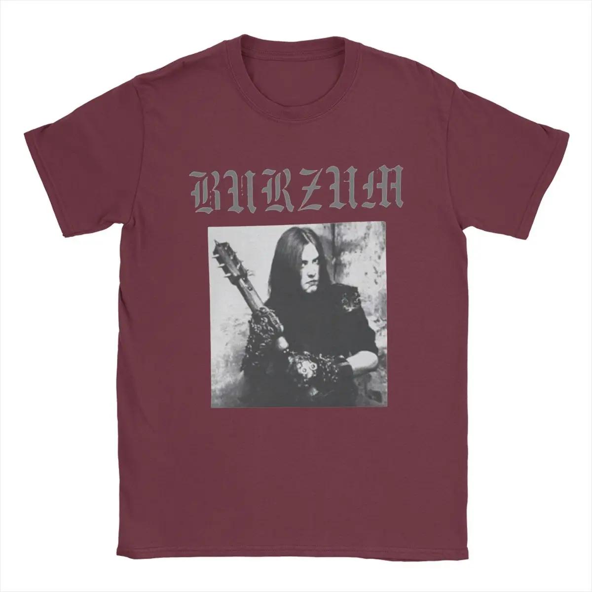 

Футболки Burzum для мужчин, забавные футболки из чистого хлопка, футболки с круглым воротом и коротким рукавом, идея для подарка, одежда XXXXXL бордовый