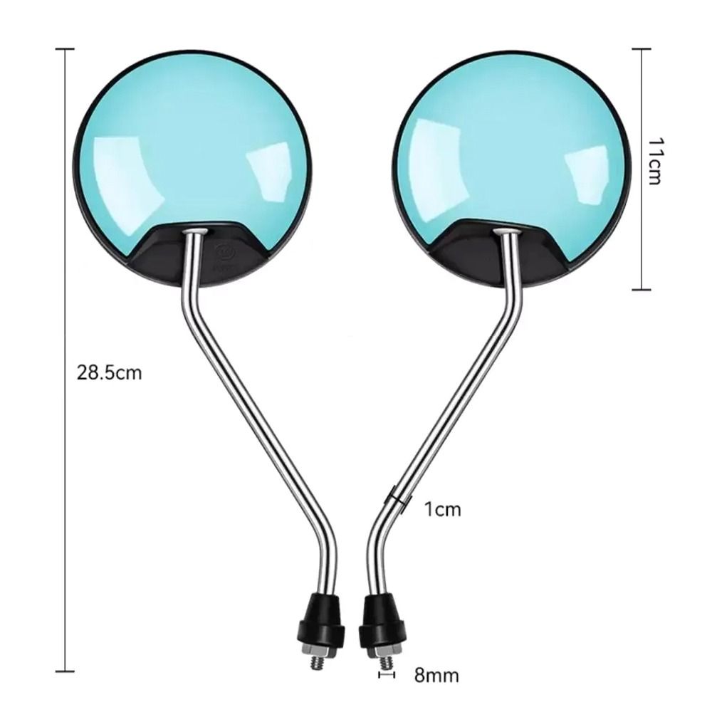 1Pair Universal Electric Bicycle Rearview Mirror Retrofit Convex 8mm Thread Reflective Mirro 360 Degree Rotating Colorful