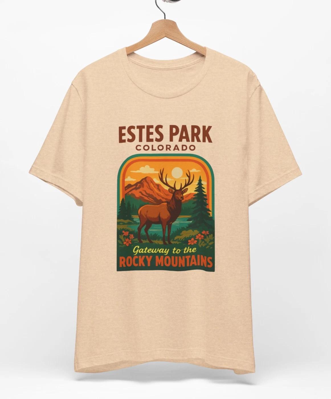 Estes Park Colorado Elk Retro Tee | Rocky Mountains Nature Shirt 3XL
