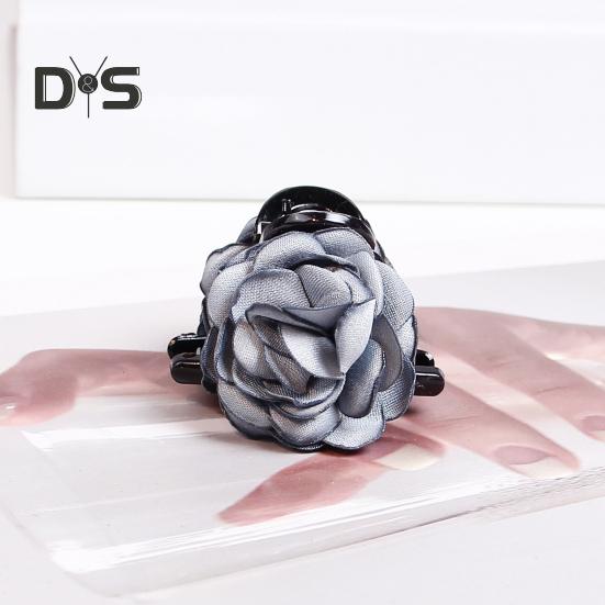 Γυναικείο Κλάμερ Μαλλιών Διπλής Όψης Διακόσμηση Τριαντάφυλλο Δόντια Αντιολισθητικά Κλιπ Μαλλιών Πίσω Μέρος Κεφαλής Κλάμερ Μαλλιών Καρχαρία Διακόσμηση Μαλλιών