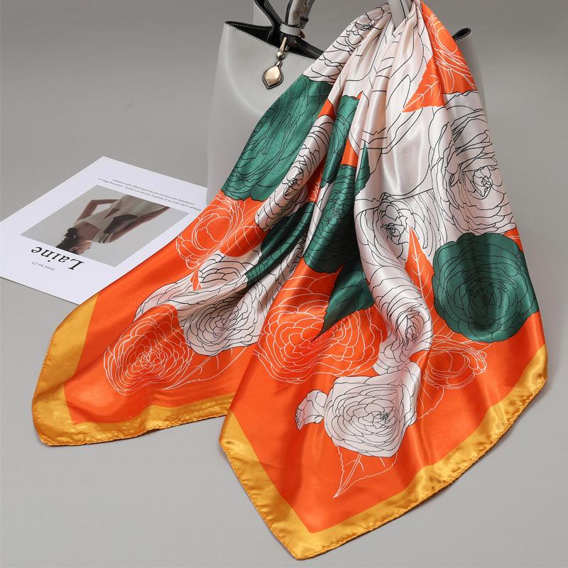 90 Square Scarves, Silk Scarves, Women's New Spring and Summer High-end Sense Versatile, Thin Scarves, Shawls Outside
