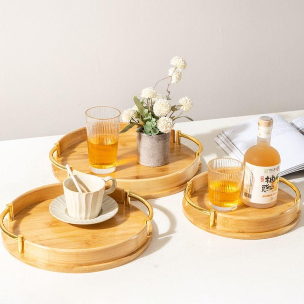 Large Capacity Fruit Food Storage Plate Round Bread Pallet Dinner Plate Fast Food Tray  Restaurant