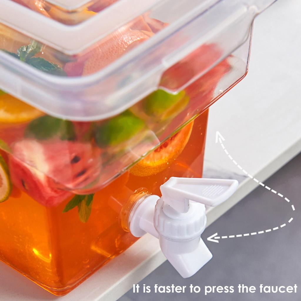 5L Cold Water Bucket with Faucet Large Capacity Refrigerator Juice Bucket Cold Water Bucket Summer Fruit Juice Drink Container