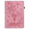 For Samsung Galaxy Tab A11 Case Card Holder Anti-Scratch Leather Cover Rose Flower Imprint