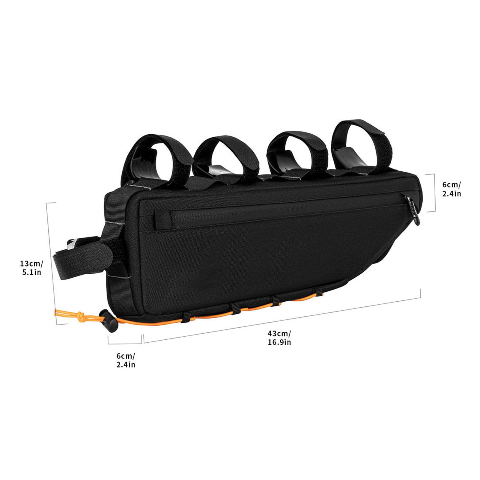 Bike Frame Storage Bag 3L Rainproof Top Tube Bag Adjustable Straps Mounting Mountain Bike Tool Organizer Bike Triangle Frame Bag чёрный