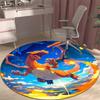 3DPikachu HD Cartoon Round Rug, Suitable for Decorating Living Rooms, Bedrooms, Sofas, and Playrooms; Non-slip Gift.