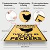 Funny Beware Of Chickens Tin Sign Retro Farmhouse Metal Plaque Outdoor Garden Wall Decor
