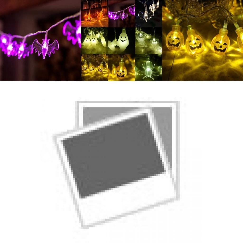 Urocze Halloweenowe Lampki LED z Fantazyjnymi Dyniami Pająkami Szkieletami na Świąteczną Dekorację Okna
