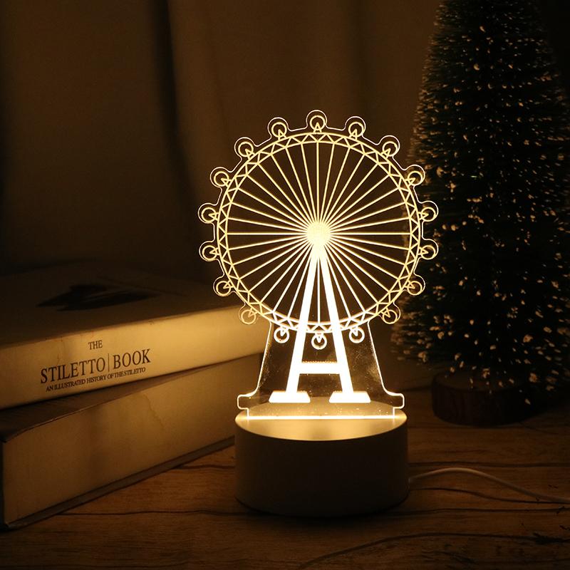 3D Plate Led Lamp Creative Night Lights Novelty Illusion Night Lamp Table Lamp Home Decorative Gift