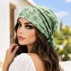 Stretchy Fabric Turban Hats Paisley Print Casual Hedging Cap Fashion Pullover Hat  Hair Accessories