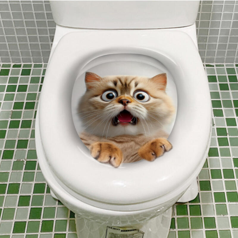

Украшение для туалета и ванной комнаты Наклейка на крышку унитаза KK0113 (01) Cat with mandible