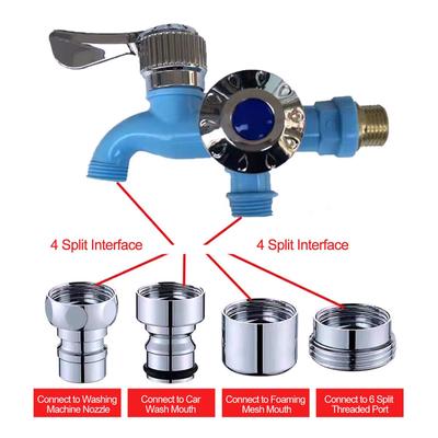 Multifunctional Toilet Water Tap One-in-two-out Water Stopper Faucet Wall Mounted Double Water Outlet Faucets Plastic Home Use