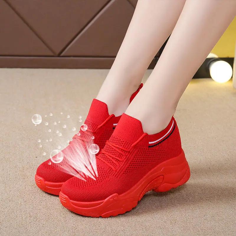 Fashion Summer High on Platform Ladies Footwear Cheap Comfortable and Elegant Vulcanized Shoe Sale Daily Routine Aesthetic Women's Shoes