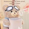 Car Trash Can with Tissue Box Cute Bear Design Plush Doll Waterproof Inner Bucket Car Armrest Organizer Fits Most Center Consoles