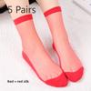 5 Pairs of Women's Summer New Solid Color Crystal Socks