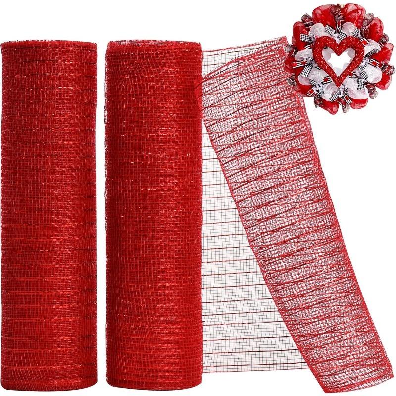 Golden Grid Ribbon Christmas Tree Decoration Mesh Tulle Roll Fabric Pendant For Christmas Decor Party Home Room Xmas Wreath Gift