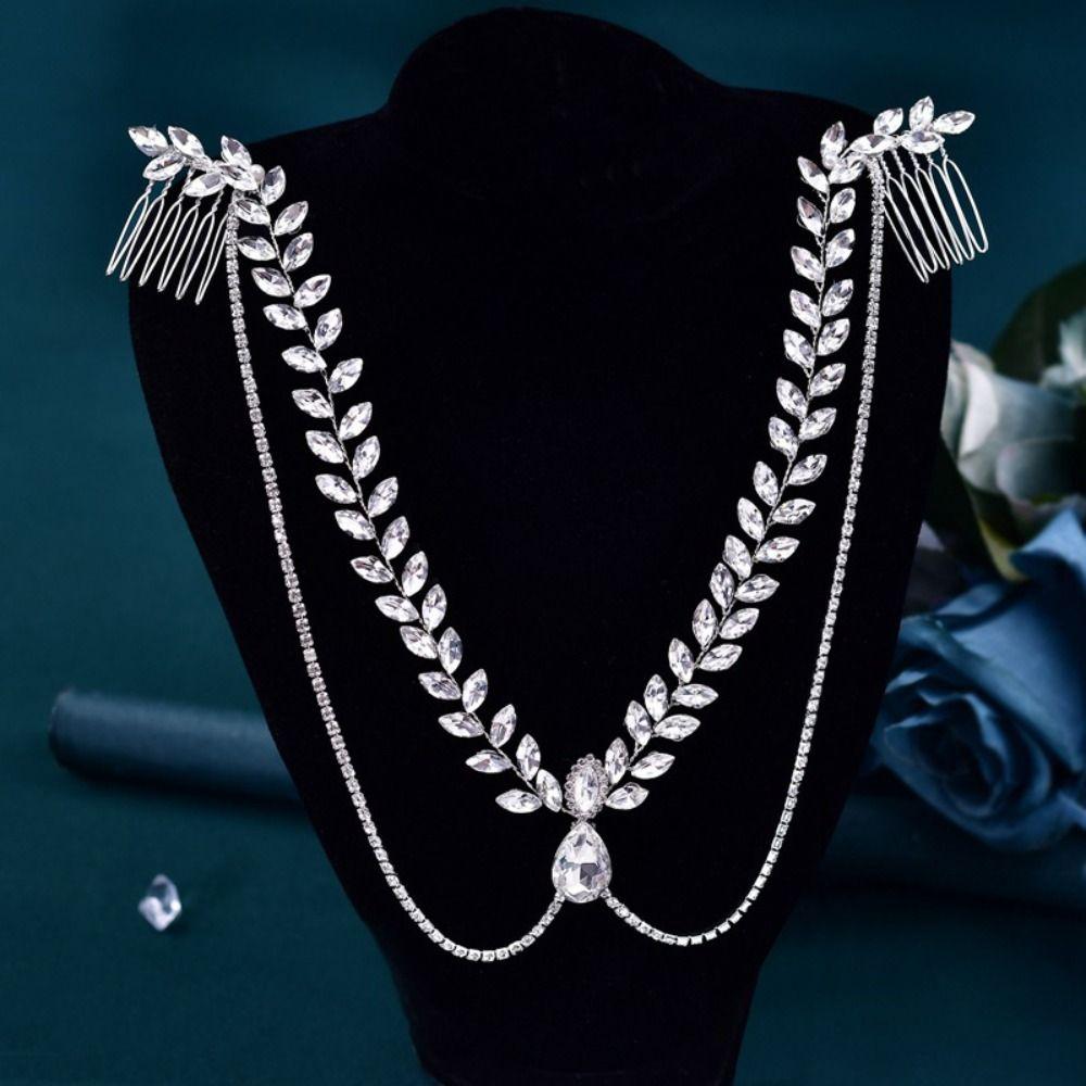Shining Wedding Rhinestone Headband Exquisite Woman Headwear Bride Forehead Head Chain  Woman