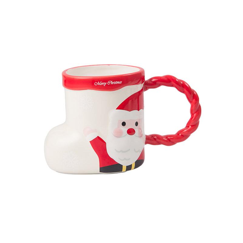 

Christmas stockings modeling ceramic mug creative cute coffee water cup Christmas gifts breakfast milk cup 360ml