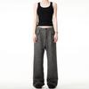 Old money wind bamboo pattern vintage spring and autumn new women's loose trousers men's retro straight pants