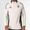 Adidas Real Madrid Tiro 24 Winterized Top Logo Print Zip Collar Slim Fit Long Sleeve Football Shirt Men Tops Light-Purple IT5141